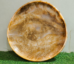 Plateau en résine vert olive de forme irrégulière, moule de moulage artistique, décoration d'intérieur, plateau de service moderne pour table - Product Image 1