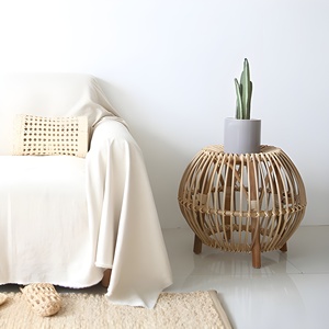 Hand Made From Vietnam Natural Rattan Short <b>Stool</b> <b>Ottoman</b> Chairs for Garden Outdoor Cafe Decoration - Product Image 6