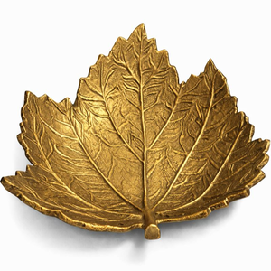 New Customized Antique Leaf Shaped Metal Creative Jewelry Tray Decorative Earring Trays Nordic Style for Bedroom & Living Room - Product Image 3