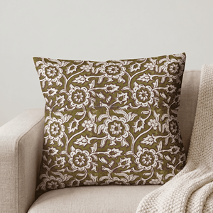 Housse de coussin imprimée à la main, magnifique, pour les intérieurs modernes et traditionnels, 24x24, housse de coussin imprimée, décoration de canapé - Product Image 2