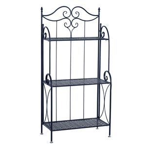 Libreria Pieghevole in Metallo a 3 Ripiani per Arredamento Casa e Esposizione Piante, Scaffale Resistente - Product Image 4