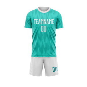 Ensemble de maillot de football personnalisé avec logo, nom et numéro sur mesure, tissu respirant, short inclus, pour hommes, jeunes et enfants - Product Image 1