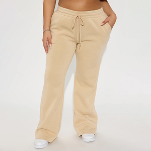 Wide Leg Sweatpants High Waist Drawstring Lounge <b>Pants</b> Ladies Loose Fit Fleece Sweatpants Casual Wide Leg Joggers Women - Product Image 4