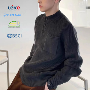 Mới Đến Người Đàn Ông Của Len Mùa Đông Áo Len Dệt Kim Áo Thun Top Với Nút Biểu Tượng Tùy Chỉnh Mùa Thu Thiết Kế Thời Trang OEM & ODM - Product Image 4