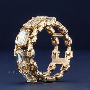 Anillo de Diamante Cultivado en Laboratorio de Alta Calidad para Hombre, Oro de 14K, Joyería Fina Sostenible, Elegante Anillo de Boda con Piedra Verde Natural - Product Image 4