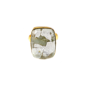 Unique Design Silver Foil Doublet <b>Labradorite</b> Fancy Shape 22K Gold Plated <b>Ring</b> Brass Jewellery For Women <b>Rings</b> Wholesale Bulk - Product Image 1