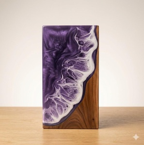 Lavender Shoreline Resin Wood Eco-Friendly Durable Cremation Urn for Baby Pet Modern <b>Memorial</b> <b>Keepsake</b> Hummingbird Rosewood - Product Image 5