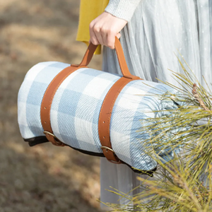 Manta de Picnic Impermeable a Cuadros, Plegable, con Correa de Transporte, Rectangular, para Acampar al Aire Libre - Product Image 2