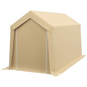 Tenda da Esterno Resistente 7x12 per Stoccaggio, Zincata Beige Impermeabile Portatile per Attrezzi e Biciclette - Product Image 1