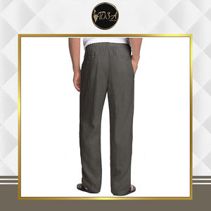 Wholesale Quantity Available Premium Quality Elastic Waist <b>Drawstring</b> Waterproof Winter Wear Lightweight Linen <b>Trousers</b> for Men - Product Image 2