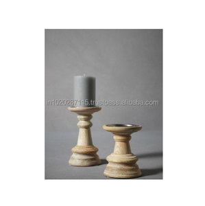 Bougeoir en bois au fini rustique pour les idées de décoration de cuisine de ferme et la configuration de l'éclairage chaleureux et confortable de la maison - Product Image 4