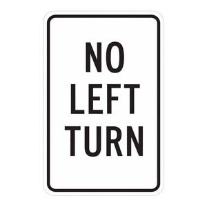 Panneau de signalisation interdite de virer à gauche Brady - Rouge/Blanc Réfléchissant pour usage intérieur et extérieur - Product Image 3