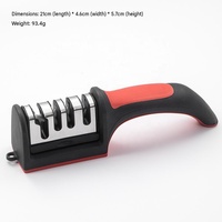 Aiguiseur de couteaux en acier inoxydable 4 en 1, multifonction, manuel, affûtage rapide, ciseaux, outil d'affûtage de couteaux ergonomique à main