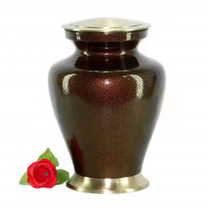 Urna Funeraria Internacional Falah, Estilo Clásico Forestal Marrón Plateado con Grabado de Flores, para Cenizas de Adultos - Product Image 6