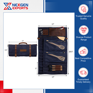 Sac de rangement portable en cuir PU fait main de qualité supérieure pour couteaux et outils, disponible en grande quantité, pour usage en cuisine, Inde - Product Image 3