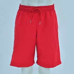 Pantalones Cortos Bermuda Rojos de Alta Calidad para Hombre, Color Sólido, Cintura con Cordón, Secado Rápido, Estilo Casual, Corte Medio, Material de Poliéster - Product Image 1