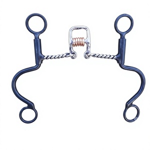 บิตม้าสแตนเลสสีดำแบบ Snaffle พร้อมปากม้าแบบมีข้อต่อทองแดงสำหรับฝึกและขี่ม้า - Product Image 4