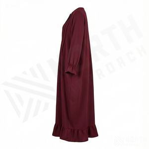 Vestido Abaya con Botones Completos para Mujer, Precio Bajo, Vestido Modesto, Nuevo Diseño, Túnica Larga, Abaya Musulmana Modesta Personalizable, Color Personalizado - Product Image 3