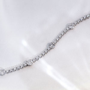 Graduated Round Brilliant Cut Lab Grown Diamond Tennis <b>Bracelet</b> 925 Sterling Silver 10K 14K 18K Gold Tapered Fine Jewelry - Product Image 4