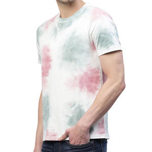 T-shirt tendance pour homme en coton 100% tie-dye, col rond, manches courtes et imprimé, style streetwear décontracté, été, fournisseur OEM ODM USA - Product Image 5