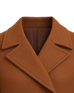 Manteau long d'hiver pour homme en mélange de laine, double boutonnage, col roulé, poches à rabat, fourrure de renard véritable, chaud, formel et décontracté - Product Image 4