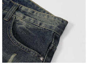 Custom <b>Men</b> Outfit Baggy Fit Dark Blue <b>Jeans</b> Pants <b>Men's</b> <b>Jeans</b> Custom Street High Quality Vintage Washed Heavyweight <b>Jeans</b> <b>Men's</b> - Product Image 4