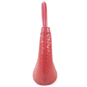 Bolso de Mano de Cuero Genuino Tejido Ligero Rojo Minimalista para Mujer, Venta al Por Mayor OEM - Product Image 4