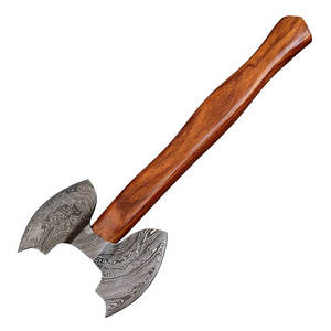 Hache à manche en bois de frêne fabriquée à la main par Steel Craft International, tête en acier au carbone, étui en cuir OEM pour le camping - Product Image 1