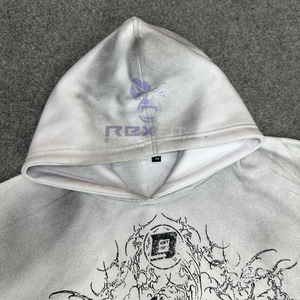 เสื้อฮู้ดดี้ผู้ชายสไตล์สตรีทแวร์ ปรับราคาได้ แฟชั่นอินเทรนด์ สีชมพู ซิป แต่งลายขาดๆ ประดับเพชร ซิปแบบรูดขึ้น ล้างสีแบบแอซิดวอช ผ้าฟลีซ - Product Image 3