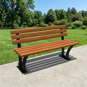 Three Seater Wooden Office <b>Sofa</b> <b>Bench</b> with Black Metal Frame for Reception Lobby Waiting Area Commercial Seating - Product Image 1