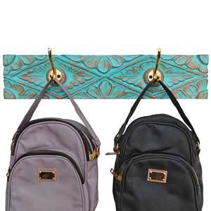 Smart Art Wood Carving Decorative Wooden <b>Wall</b> Mounted Green Washed 2 <b>Hooks</b> Handmade <b>Wall</b> Personalized Engineered Wood <b>Key</b> <b>Hooks</b> - Product Image 2