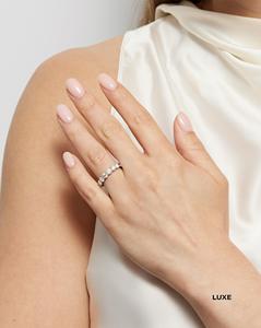 Anillos Apilables de Diamantes, Oro Sólido de 14k y 18k, Engaste de Puntas, Diamantes Redondos Cultivados en Laboratorio, Banda de Eternidad 3/4, Anillos de Boda Minimalistas, Brillantes y Delicados - Product Image 6