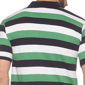 Men's <b>Polo</b> Shirt Green <b>White</b> Striped Short Sleeve Collared Casual Golf Tennis Sportswear <b>Top</b> Team Uniform Custom Apparel - Product Image 5