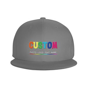 หมวกแก๊ปแบบ snapback 6 แผง ปักลายรุ้งสีเทาด้านหน้า ปรับขนาดได้ ใช้ได้ทั้งชายและหญิง ทำจากผ้าฝ้าย สไตล์ลำลอง - Product Image 1