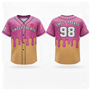 Camiseta de Béisbol Personalizada con Estampado Completo, Unisex, para Adultos, Manga Corta, Cierre de Botones, Cuello en V, Secado Rápido, 140g Poliéster, Personalizada para Equipos - Product Image 5