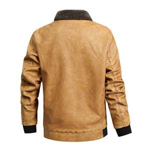 Chaqueta de Cuero Personalizada para Hombre con Cuello Alto, Tela de Lona Impermeable y Resistente al Viento, Logotipo Frontal, para Deportes al Aire Libre en Invierno - Product Image 2