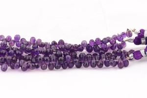 Perles en améthyste africaine facettées en forme de goutte, naturelles, 4x6mm, 8 pouces, en gros, pour la fabrication de bijoux, similaire aux produits de la Gem Store indienne - Product Image 3