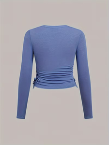 Camiseta Casual 2026 con Logotipo para Mujer, de Poliéster, Manga Larga, Cuello Redondo, Tejido Transpirable, Suave, Antiarrugas y Ecológica - Product Image 6