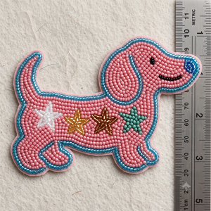 Patch brodé élégant en perles de rocaille pour vêtements et accessoires, applique faite à la main en perles de rocaille, ornement décoratif de mode - Product Image 3