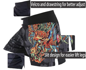 Pantalones Cortos de Lucha MMA con Gráfico de Dragón Personalizado en la Parte Delantera, Sublimados, para Entrenamiento de Grappling, Muay Thai, Kickboxing, Secado Rápido, OEM - Product Image 2