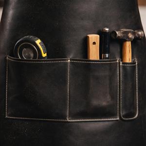 Waterproof Leather <b>Apron</b> for Kitchen <b>BBQ</b> Grill Durable Heat Resistant <b>Apron</b> Bulk Supply OEM Customization LPN-0250 - Product Image 4