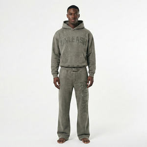 กางเกงวอร์มขาบานทรงหลวมแบบมีเชือกผูกเอว สำหรับผู้ชาย ผ้าบางเบา ระบายอากาศได้ดี เป็นมิตรต่อสิ่งแวดล้อม ล้างสีแบบแอซิดวอช สไตล์ลำลอง - Product Image 4