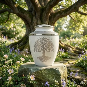 High Selling Aluminium Cremation Urn Tree of Life Engraving Handmade Eco-Friendly Durable Adult <b>Memorial</b> <b>Keepsake</b> 10'' - Product Image 4