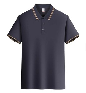 T-shirt sportif d'été pour homme en polyester/coton tricoté, couleur unie, logo personnalisé sur le devant, séchage rapide, disponible en stock - Product Image 1