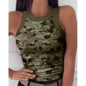 Débardeur sans manches pour femme, imprimé en 3D numérique, logo personnalisé de qualité supérieure, prix bas, 100% coton, séchage rapide, respirant - Product Image 3