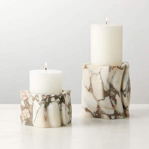 Luxury <b>Marble</b> Candle Holder with Gold Accent Modern Sculptural Votive Stand Minimalist Home Decor Elegant Table Piece - Product Image 6