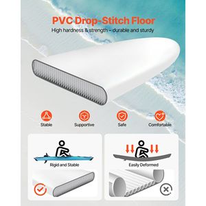 Kayak gonflable en PVC pour 2 personnes, capacité 700 lb, avec siège rembourré résistant aux fuites et aux perforations, kayak de loisirs - Product Image 4