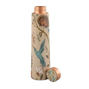 Natural <b>Copper</b> Water <b>Bottle</b> Built For Pure <b>Drinking</b> Experience Supports Wellness For Home Office Gym Outdoor And Travel - Product Image 4