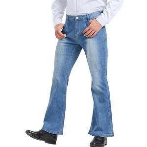 Pantalon en jean délavé pour homme, printemps-hiver, couleur unie, coupe slim, séchage rapide et respirant, écologique, 100% coton, tailles personnalisées - Product Image 1