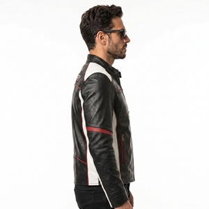 Men Leather <b>Jacket</b> Stylish Genuine Leather Coat Comfortable Interior Durable Construction Classic Outerwear For Casual Wear - Product Image 5